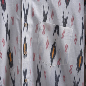 White - full sleeve cotton men pochampally ikat shirt 04