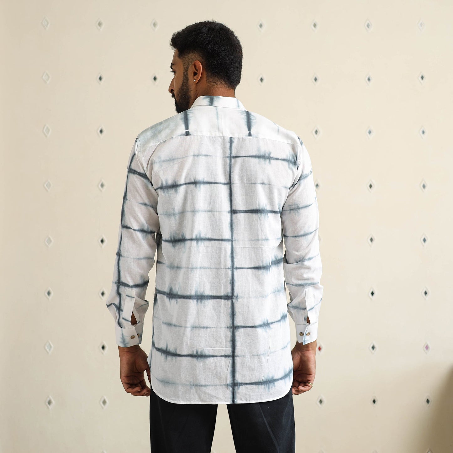 Buy Full Sleeve Tie & Dye Cotton Men Shibori Shirt