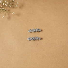 German silver hair clip (set of 2) 01 - handcrafted