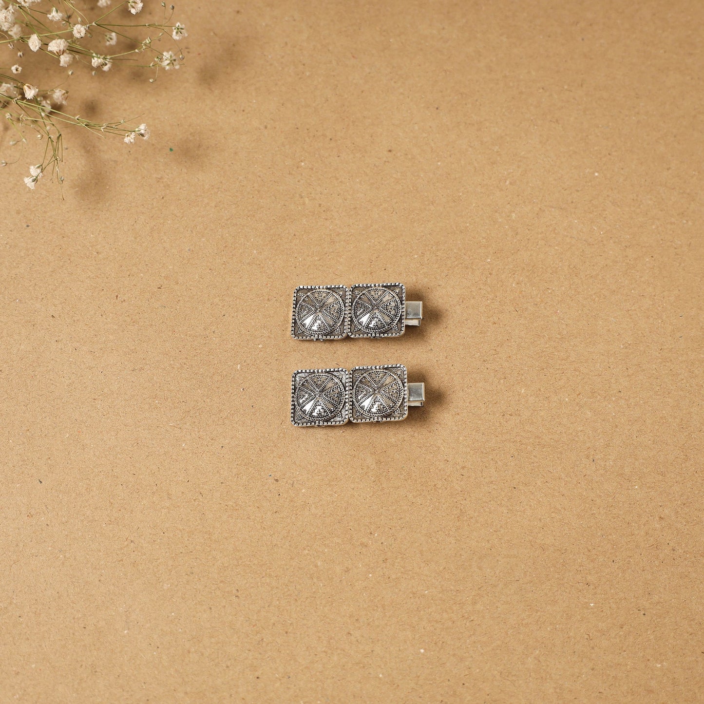 German silver hair clip (set of 2) 03 - handcrafted