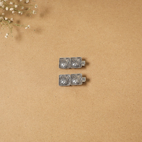 German silver hair clip (set of 2) 03 - handcrafted