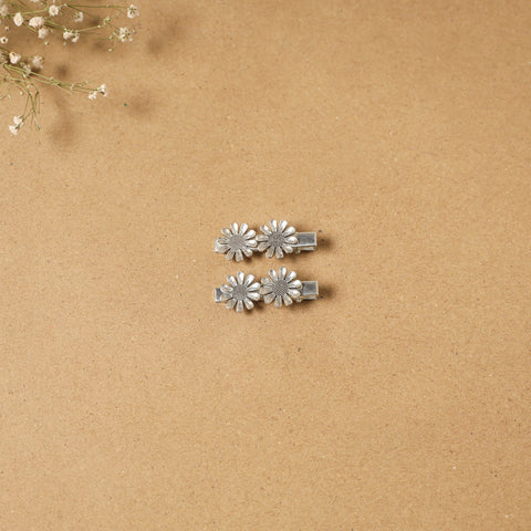 German silver hair clip (set of 2) 05 - handcrafted