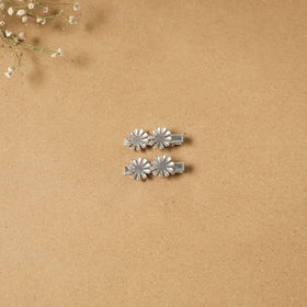 German silver hair clip (set of 2) 05 - handcrafted