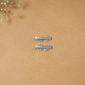 German silver hair clip (set of 2) 05 - handcrafted