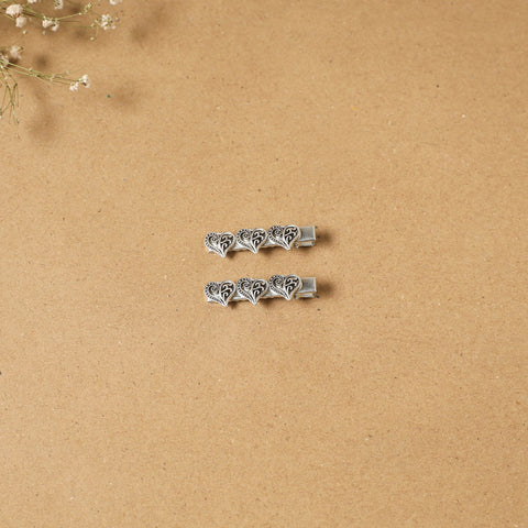 German silver hair clip (set of 2) 06 - handcrafted