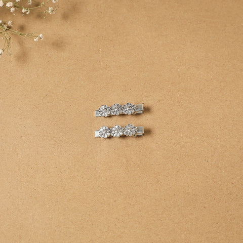 German silver hair clip (set of 2) 07 - handcrafted