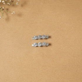 German silver hair clip (set of 2) 07 - handcrafted