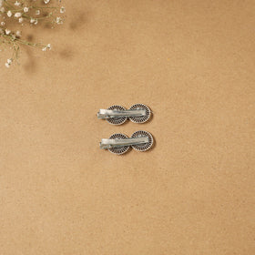German silver hair clip (set of 2) 08 - handcrafted