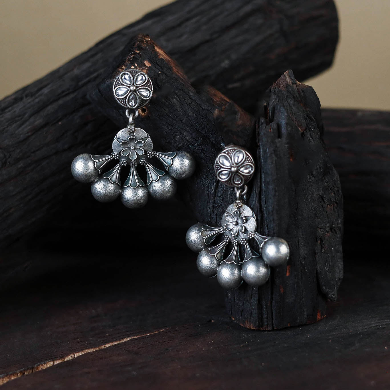 White German Silver-Plated Classic Earrings