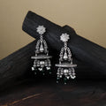 White German Silver-Plated Ethnic Drop Earrings