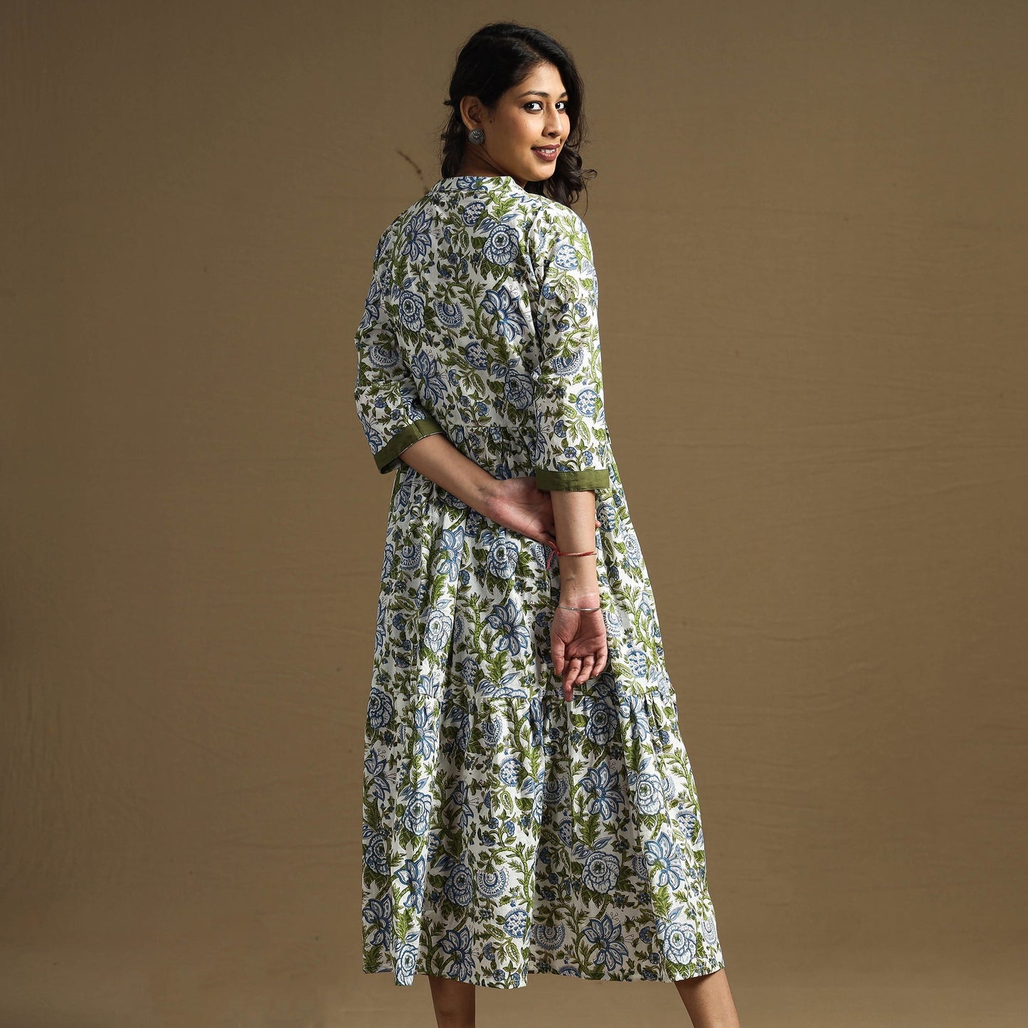 Buy Sanganeri Block Printed Cotton Flared Dress Online at iTokri.com