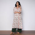  Sanganeri Hand Block Printed Cotton Long Kurta with Palazzo Set 