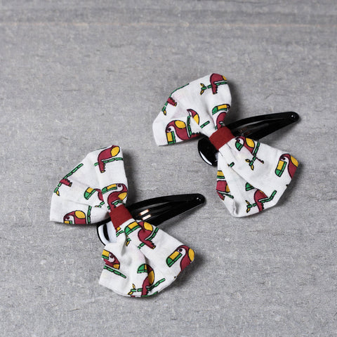  Handmade Gulmohar Flower Tik-Tok Hair Clip (Set of 2) Online l  iTokri.com