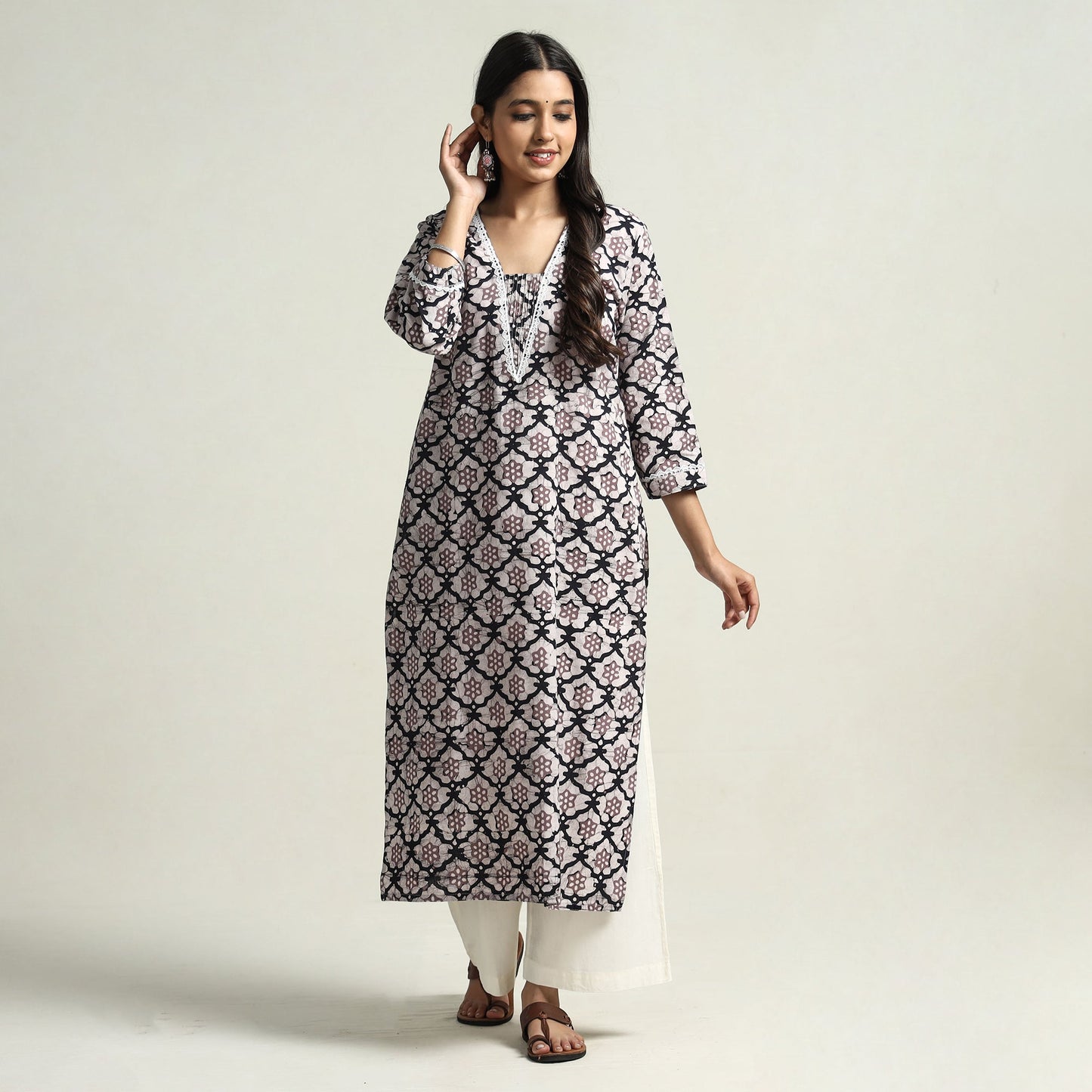 batik printed kurta