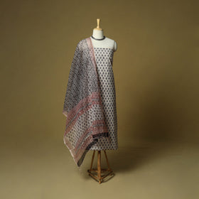 Hand block bagh print cotton 3pc unstitched dress material