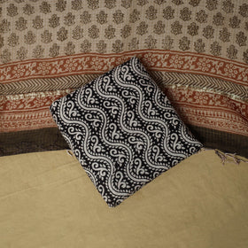 Hand block bagh print cotton 3pc unstitched dress material
