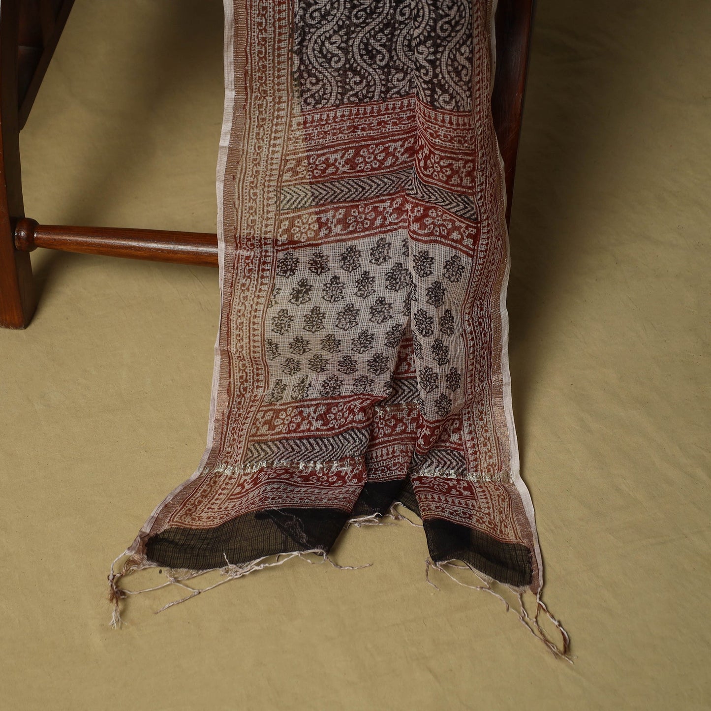 Hand block bagh print cotton 3pc unstitched dress material