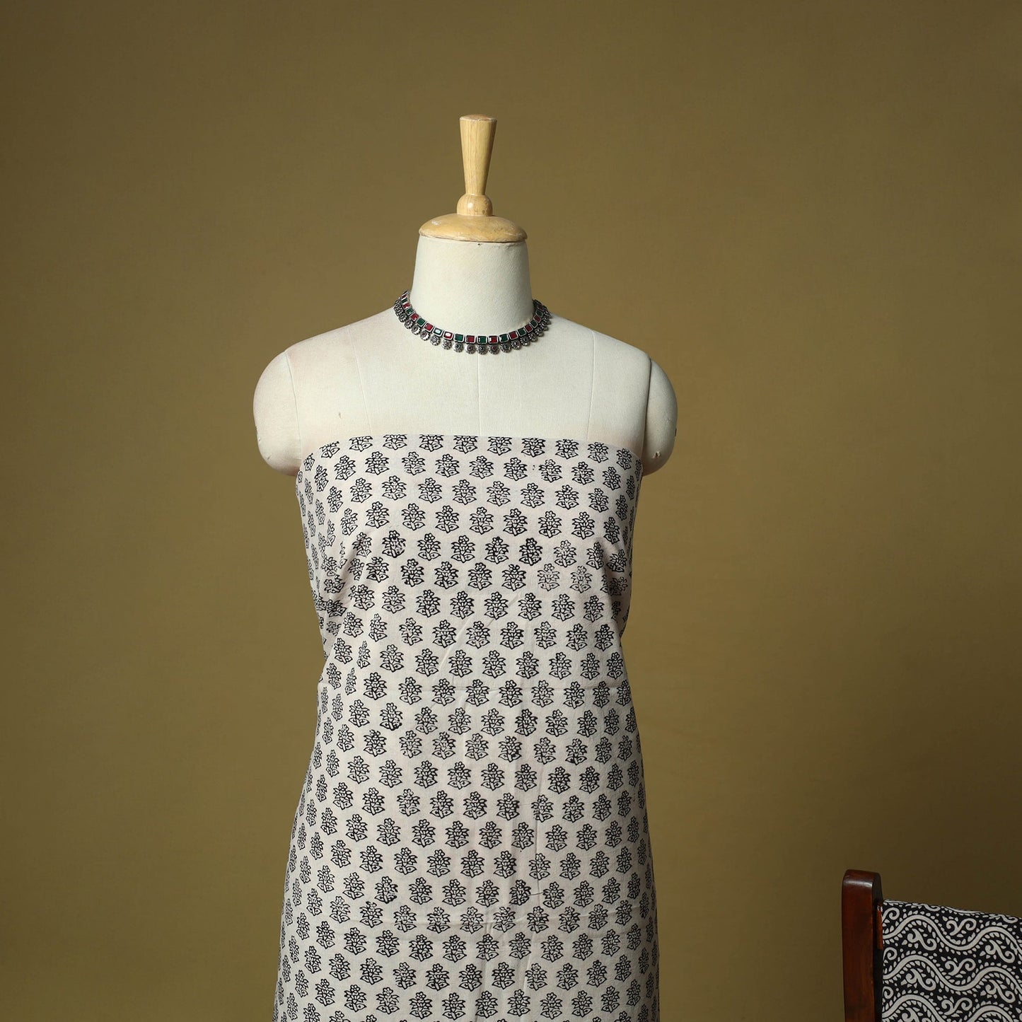 Hand block bagh print cotton 3pc unstitched dress material
