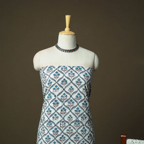 Hand block print cotton sanganeri 3pc unstitched dress