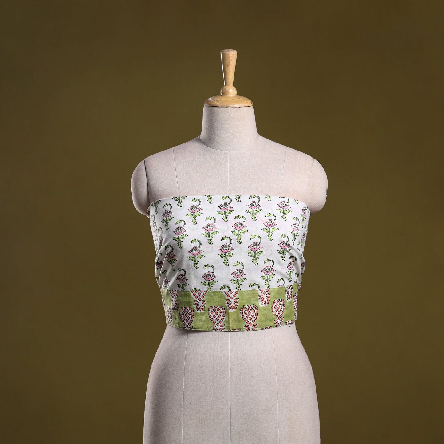 Hand block print cotton sanganeri blouse piece 74