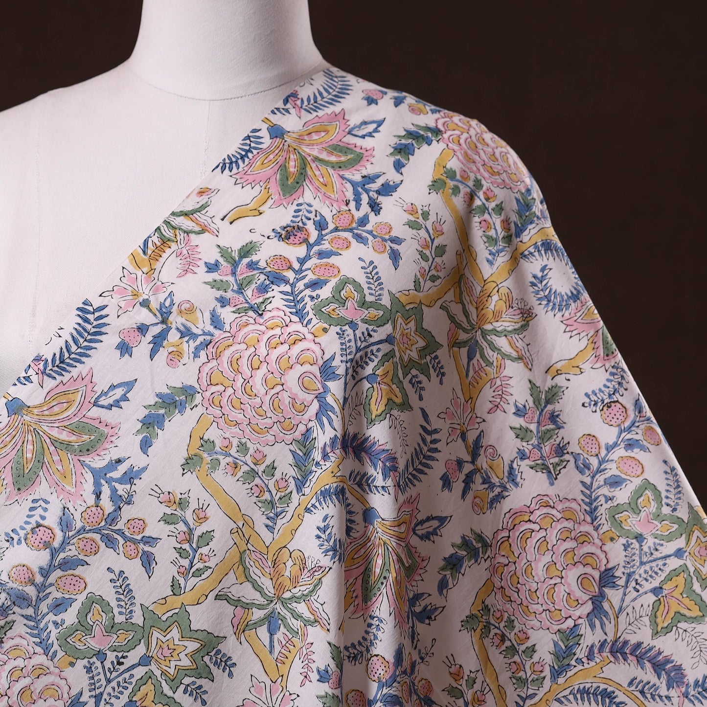 Hand cotton sanganeri fabric 55 - handcrafted