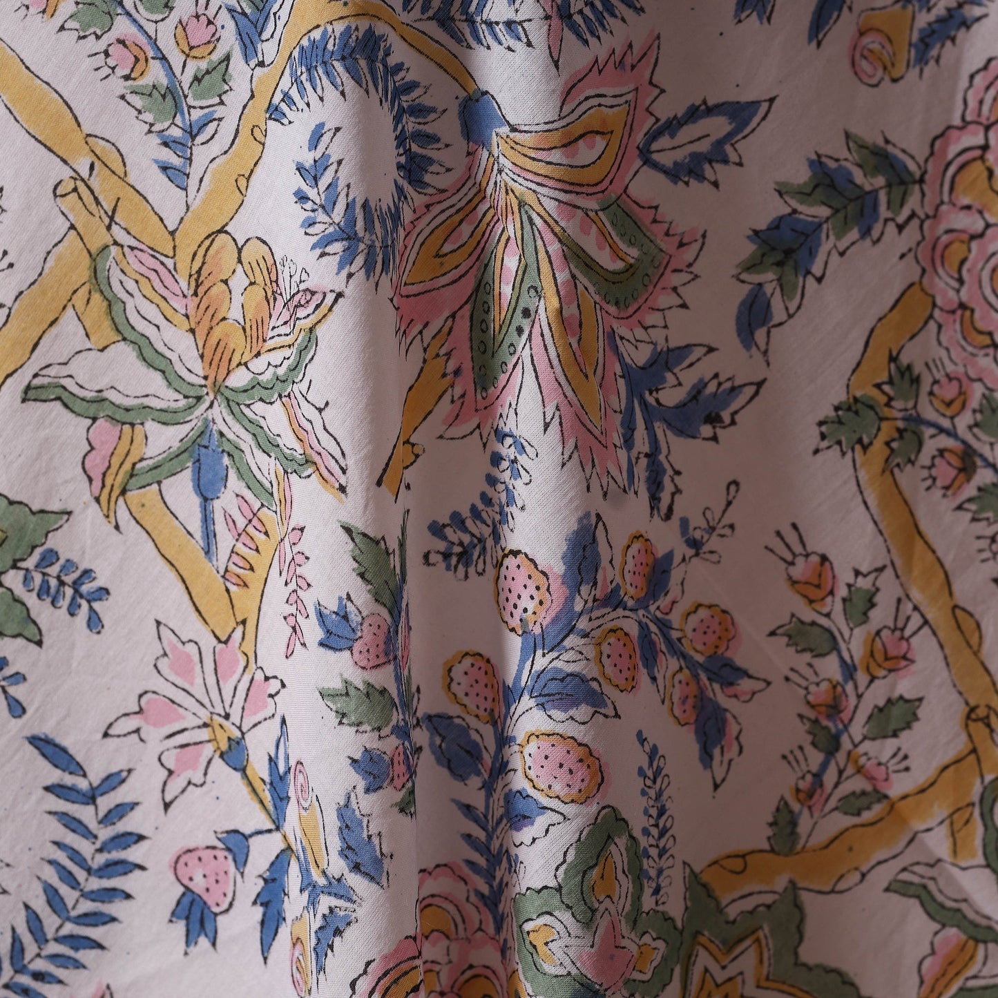 Hand cotton sanganeri fabric 55 - handcrafted