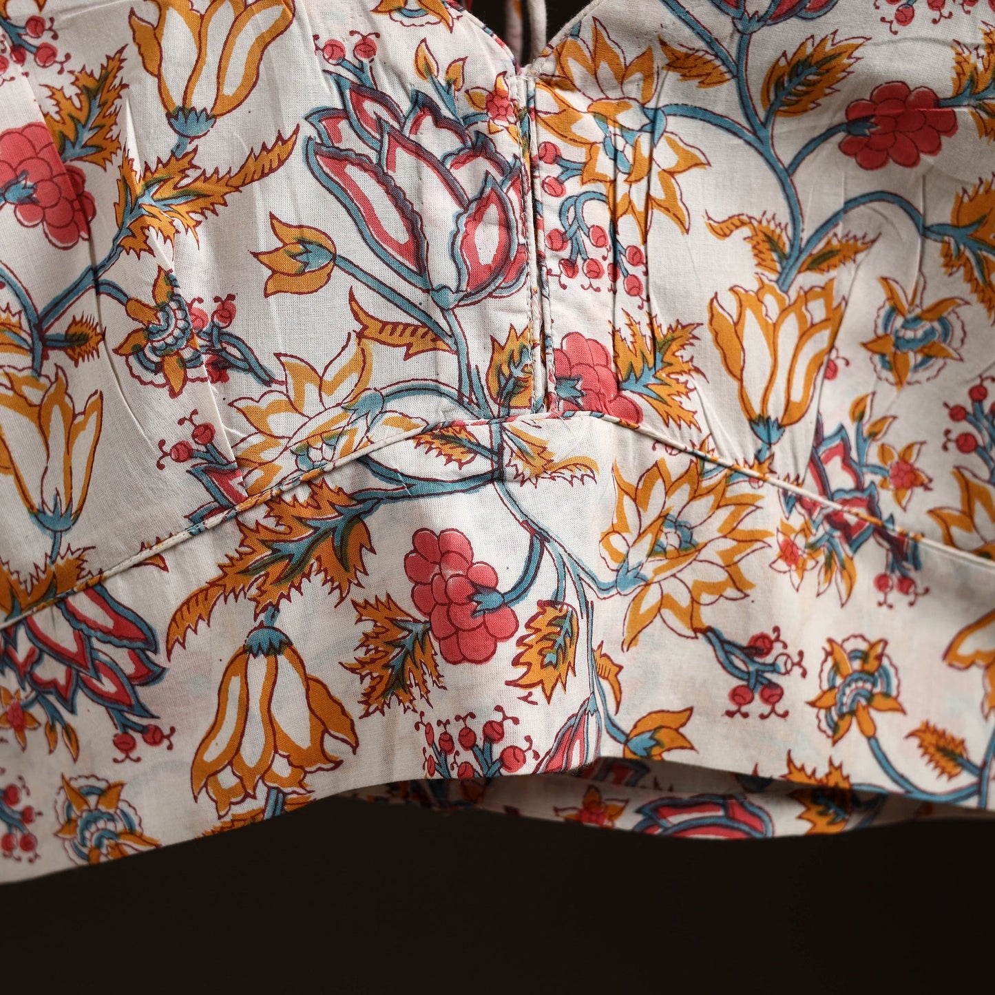 White - hand cotton sanganeri readymade blouse 04