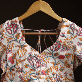 White - hand cotton sanganeri readymade blouse 04