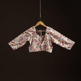 White - hand cotton sanganeri readymade blouse 04