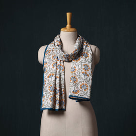 Hand block print cotton sanganeri stole 05 - handcrafted