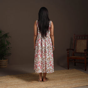 White - hand flared sanganeri dress 14 - handcrafted