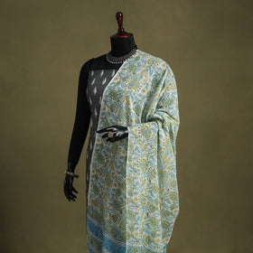 White - hand mul cotton sanganeri dupatta 23 - handcrafted