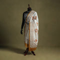 White - hand mul cotton sanganeri dupatta 25 - handcrafted