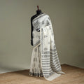 Hand block print natural dyed chanderi silk akola saree 09