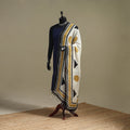 Hand natural dyed linen dupatta with tassels 08