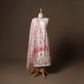 Hand block print sanganeri cotton 3pc unstitched dress