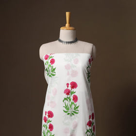 Hand block print sanganeri cotton 3pc unstitched dress