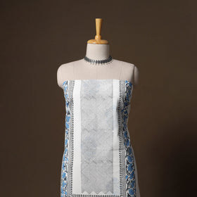 Hand block print sanganeri cotton 3pc unstitched dress