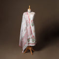 Hand block print sanganeri cotton 3pc unstitched dress