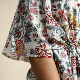  Hand Block Printed Cotton Kaftan & Pyjama Night Suit Set 