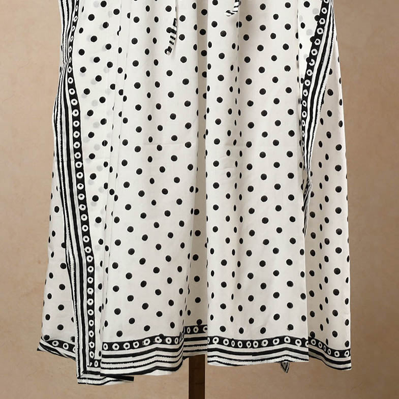 Buy Hand Block Printed Cotton Kaftan with Tie-Up Waist l iTokri.com