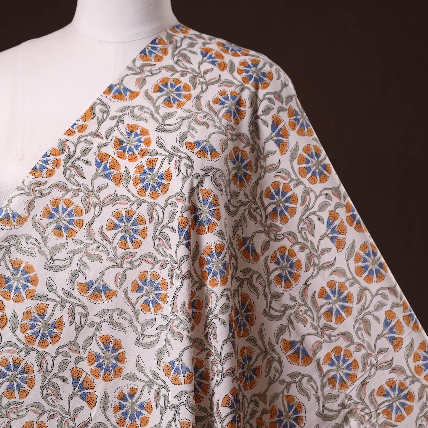 Hand cotton sanganeri fabric 07 - handcrafted