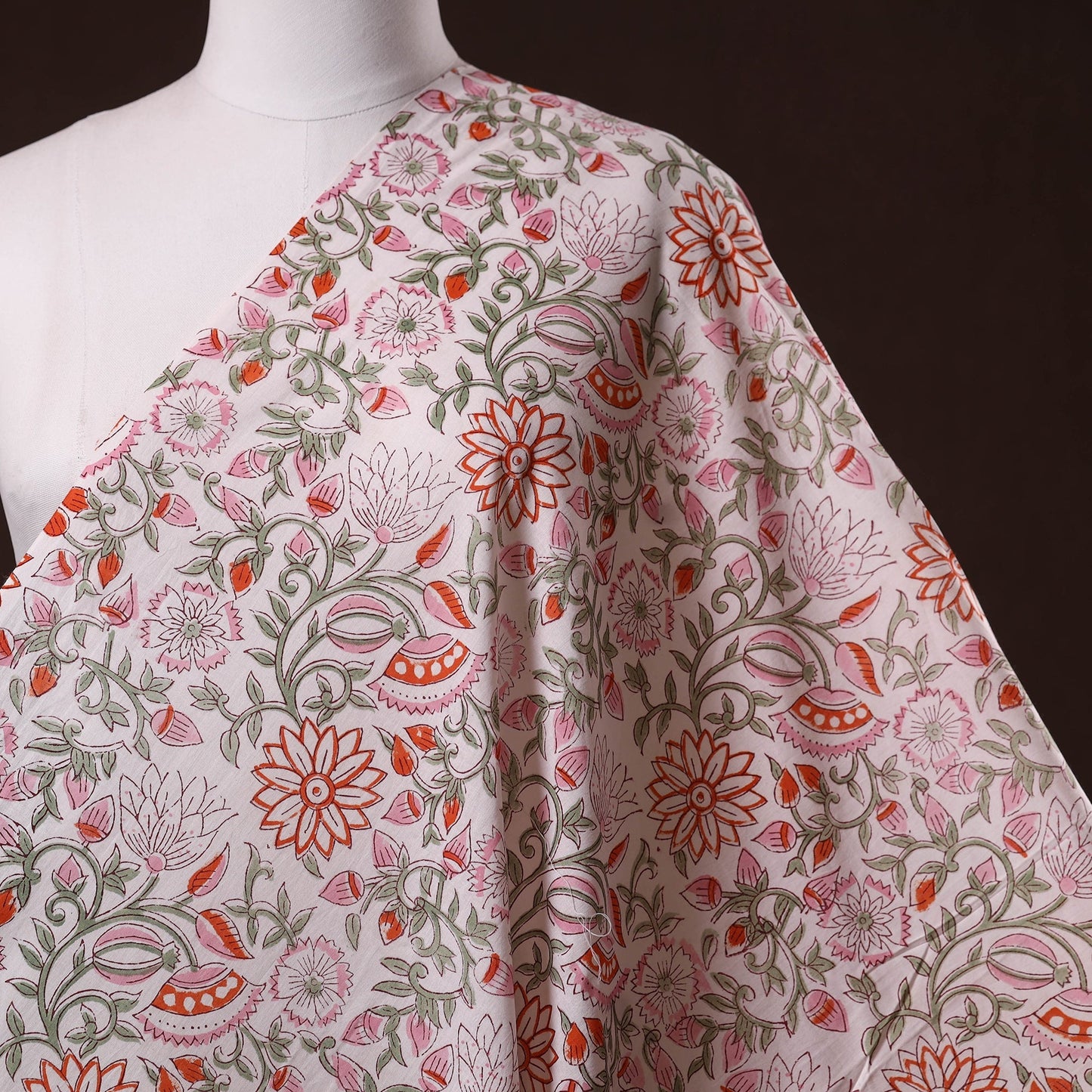 Hand cotton sanganeri fabric 37 - handcrafted