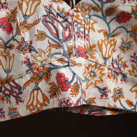 White - hand cotton sanganeri readymade blouse 04