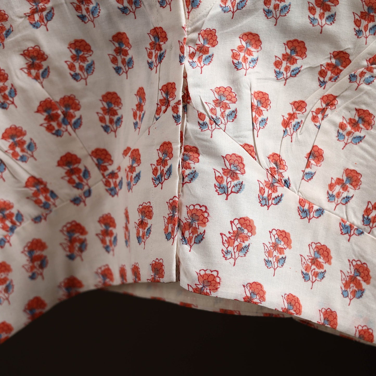 White - hand cotton sanganeri readymade blouse 08