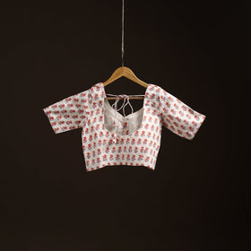 White - hand cotton sanganeri readymade blouse 08