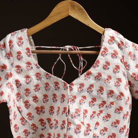 White - hand cotton sanganeri readymade blouse 08