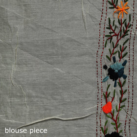 Hand embroidered chanderi silk chapa work phulkari saree 14