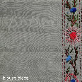 Hand embroidered chanderi silk chapa work phulkari saree 17