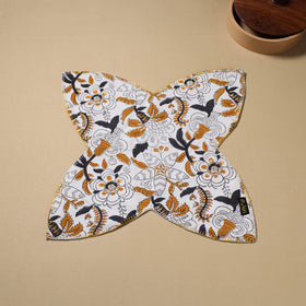  White Hand Embroidered Cotton Roti Napkin